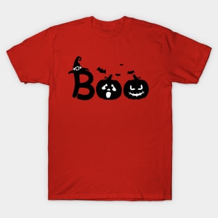 Boo halloween silhouette with bats and witch hat,  Halloween Party, Halloween T-shirt, Hocus Pocus Shirt, Halloween Funny Tee, Halloween Shirt T-Shirt